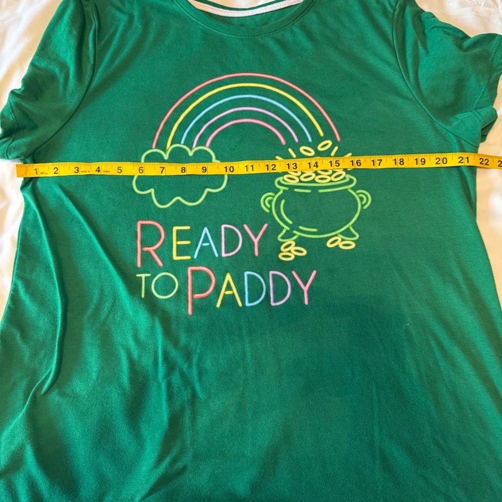 St. Patrick's Day Ready To Paddy Ladies Tee Shirt Women’s XL Parade Party Fun - Picture 4 of 5